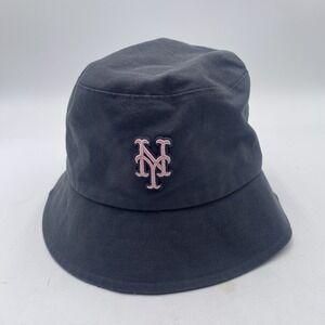 New York Mets Bucket Hat MLB Gray Pink Cotton Size Medium Cleaned VGC SEE PICS